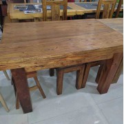 老榆木餐桌全实木厚面餐桌饭店桌子原木办公桌长方形餐桌简约现代