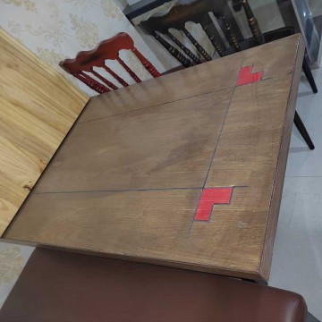 实木面板家用饭店桌子