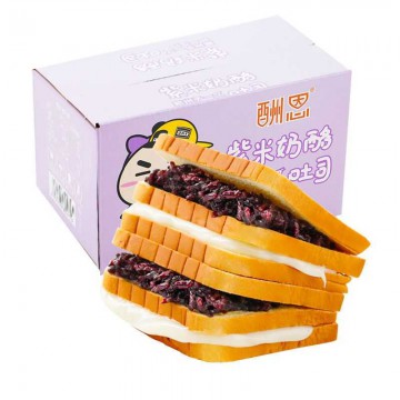 紫米面包量贩装黑米奶酪夹心三层吐司网红零食甜品蛋糕整箱早餐饭