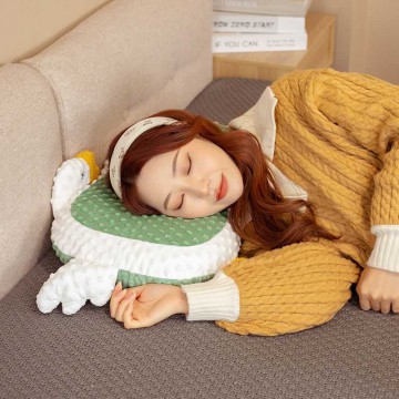 单人猫肚皮枕记忆棉枕头侧睡柔软慢回弹枕芯睡觉专用儿童枕套
