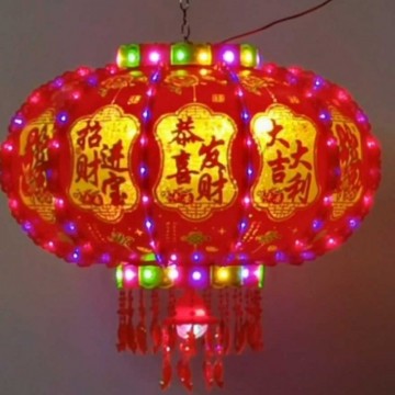电子转灯笼现代科技与传统文化结合大红灯笼