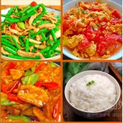 小炒肉+烧茄子+随机菜+米饭+苏打水