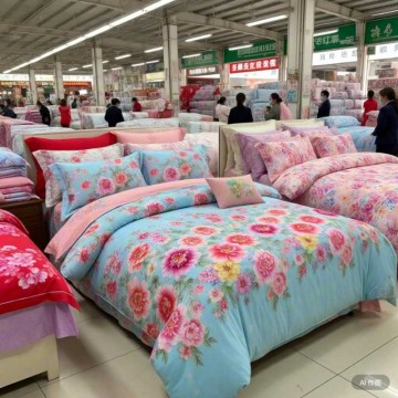 家纺床上用品四件套批发市场商家宣传推广店铺制作建站线上引流