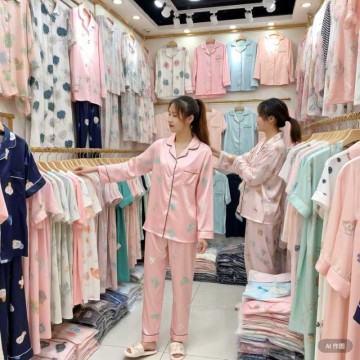 女士纯棉睡衣四季睡衣棉绸睡衣家居服商家宣传引流网络店铺推广