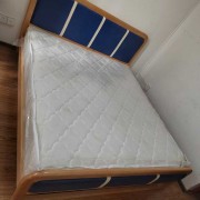 回收法式美式复古实木双人床1.8米主卧床布艺橡木大床木框架