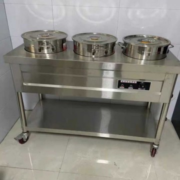回收保温粥桶商用加热台不锈钢粥车保温台快餐保温车圆桶粥保温台