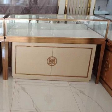 回收高档不锈钢黄金珠宝展示柜钻石首饰品柜台电镀钛珠宝柜台
