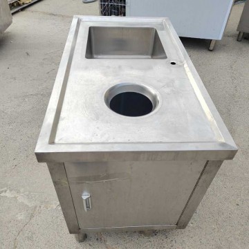 出售水槽水果切台一体商用工作台带水池带垃圾孔宰鱼不锈钢
