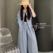 2025.咖咖與我 牛仔麻色韩式松弛感女士套装