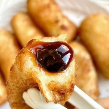 爆浆糍粑色味自然 软糯香甜 红糖味