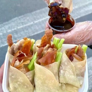 提供烤鸭食材烙馍卷烤鸭豆腐皮卷烤鸭蘸酱