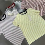 夏季女士体恤衫条纹上衣短袖宽松舒适时尚凉爽