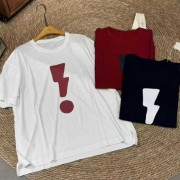 符号图案纯色体恤衫夏季短袖上衣宽松舒适凉爽清新