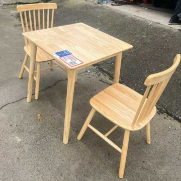 供应实木凳子椅子桌子快餐店小方桌靠背椅原木色