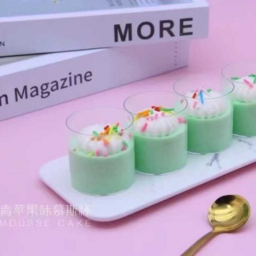 圆形慕斯杯青苹果味慕斯蛋糕甜品水果捞沙拉