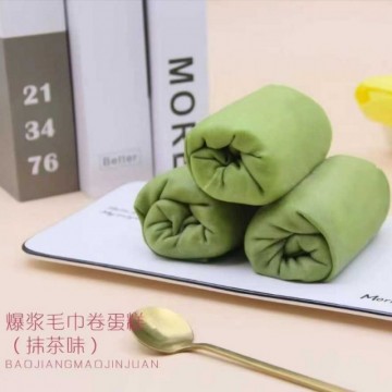 暴浆毛巾卷蛋糕 (抹茶味) 糕点甜点甜品小食品休闲面包