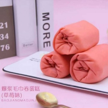 网红小蛋糕奶油暴浆毛巾卷蛋糕 (草莓味) 糕点甜点甜品小食品