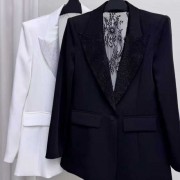 高档女士轻薄西装黑色西服白色商务休闲西服职业装