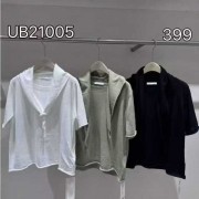 宽松女款短袖衬衫体恤衫舒适圆领五分袖轻薄凉爽