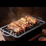 法式鹅卵石烤羊排 烤羊肉串 烧烤美食 烤肉