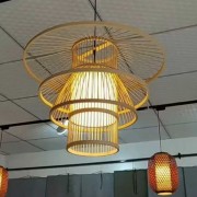 现代竹艺竹编古风新中式吊灯茶楼照明火锅店民宿游乐园游乐场灯笼