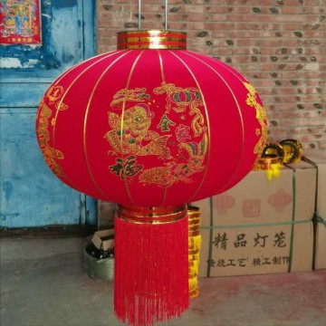 100#植绒灯笼绣花灯笼广告灯笼制作节日喜庆用品批发
