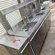 奶茶店不锈钢水吧台奶茶操作台工作台商用冰箱冷藏冷冻冰柜四门柜