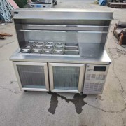 咖啡沙拉开槽水吧台创历冷藏柜奶茶店带料盒冷冻冰柜双开门玻璃柜