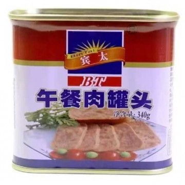 午餐肉罐头盒装即食代餐早餐泡面搭档火腿肠便携办公室零食